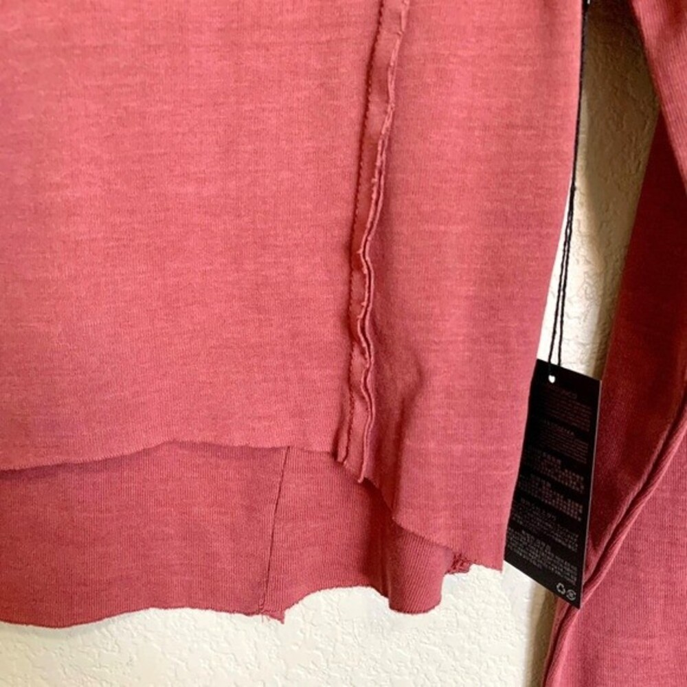 FOREVER21 Brick red top long sleeve Contrast-Seam crop top size S - Picture 5 of 9